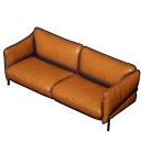 Sofá doble tapizado de cuero