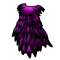 Капюшон с фиолетовыми перьями