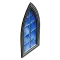 Szklane okno – ciemnoniebieskie, gotyckie